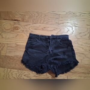Wild Fable Charcoal Frayed Jean Shorts